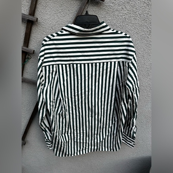 The Frankie Shop Lui Organic Cotton Shirt in pine stripe New with Tags! - Picture 7 of 7